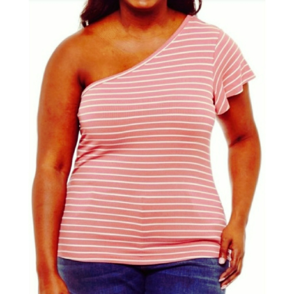 Arizona Striped‎ One Shoulder Top XXL
